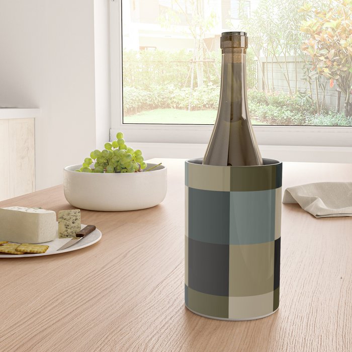 Bold Earthy Checks Pattern - Large IV Wine Chiller Gallery Image 4