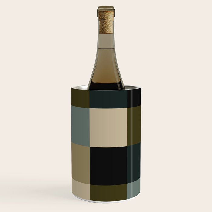 Bold Earthy Checks Pattern - Large IV Wine Chiller Gallery Image 3