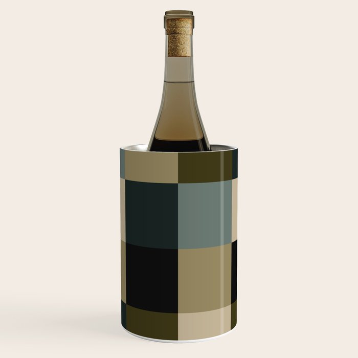 Bold Earthy Checks Pattern - Large IV Wine Chiller Gallery Image 1