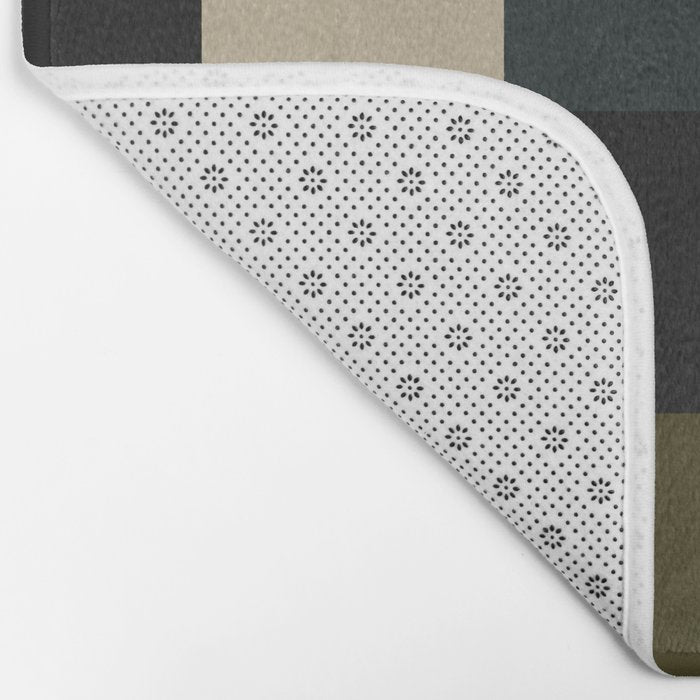 Bold Earthy Checks Pattern - Large IV Bath Mat Gallery Image 2