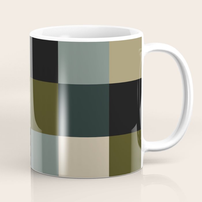 Bold Earthy Checks Pattern - Large IV Coffee Mug Gallery Image 1