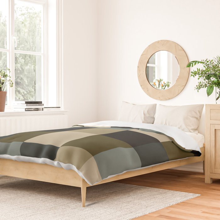 Bold Earthy Checks Pattern - Large IV Duvet Cover Gallery Image 2