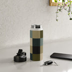 Bold Earthy Checks Pattern - Large IV Water Bottle Gallery Image 4