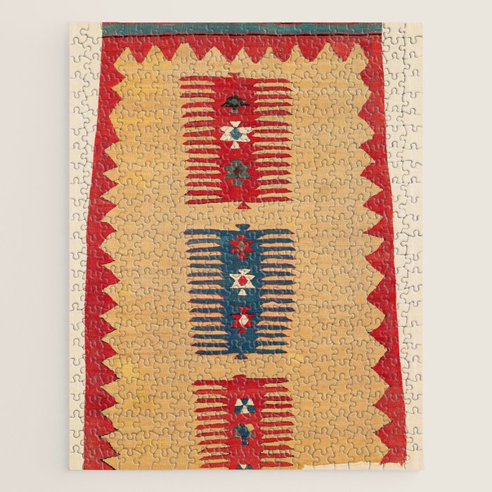 Parmakli Kütahya West Anatolian Kilim Print Jigsaw Puzzle Gallery Image 1