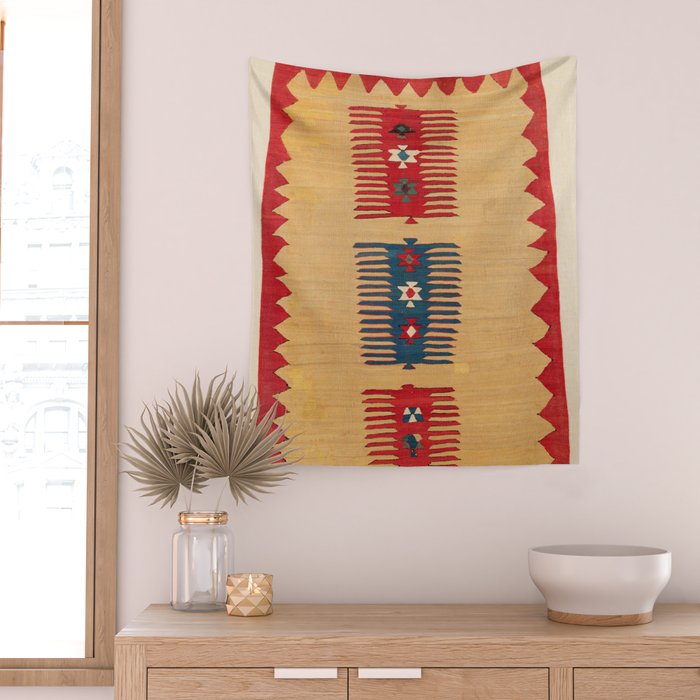 Parmakli Kütahya West Anatolian Kilim Print Wall Tapestry Gallery Image 2
