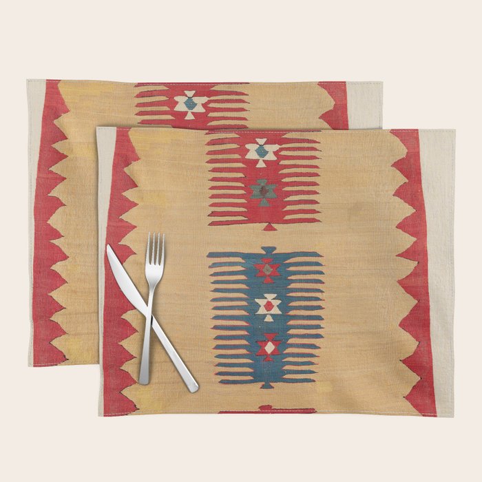 Parmakli Kütahya West Anatolian Kilim Print Placemat Gallery Image 1