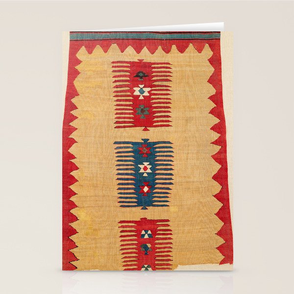 Parmakli Kütahya West Anatolian Kilim Print Stationery Card Gallery Image 2