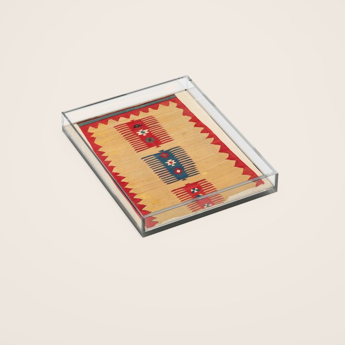 Parmakli Kütahya West Anatolian Kilim Print Acrylic Tray Gallery Image 2