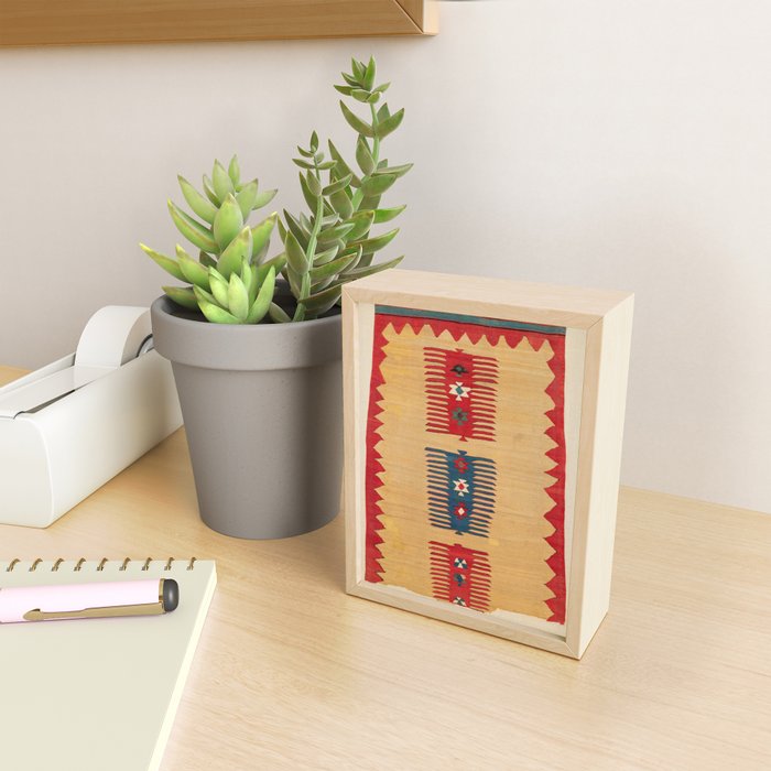 Parmakli Kütahya West Anatolian Kilim Print Mini Art Print Gallery Image 2
