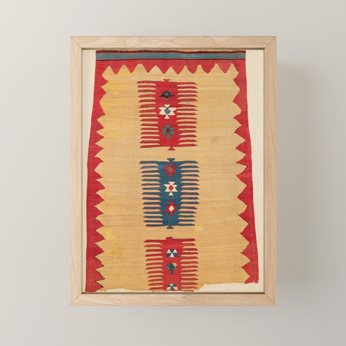 Parmakli Kütahya West Anatolian Kilim Print Mini Art Print Gallery Image 1