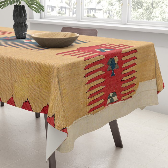 Parmakli Kütahya West Anatolian Kilim Print Tablecloth Gallery Image 3