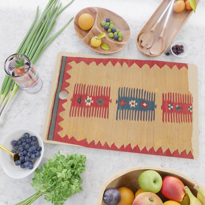 Parmakli Kütahya West Anatolian Kilim Print Cutting Board Gallery Image 2