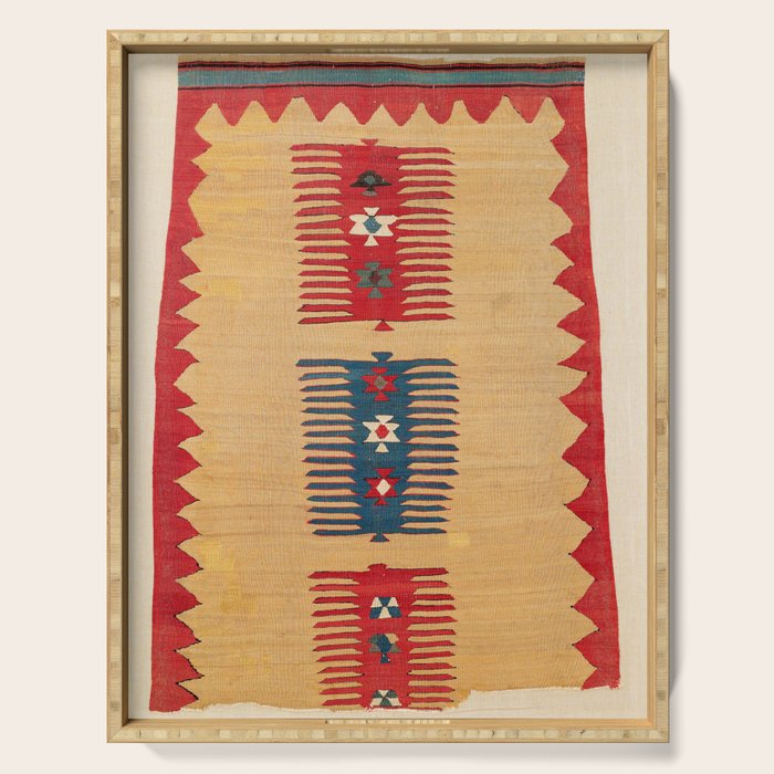 Parmakli Kütahya West Anatolian Kilim Print Serving Tray Gallery Image 1