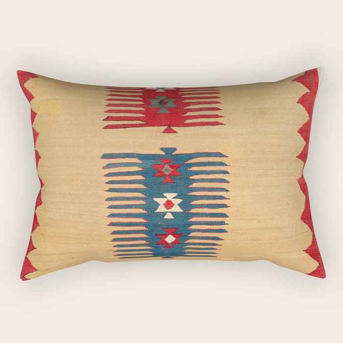 Parmakli Kütahya West Anatolian Kilim Print Rectangular Pillow Gallery Image 2
