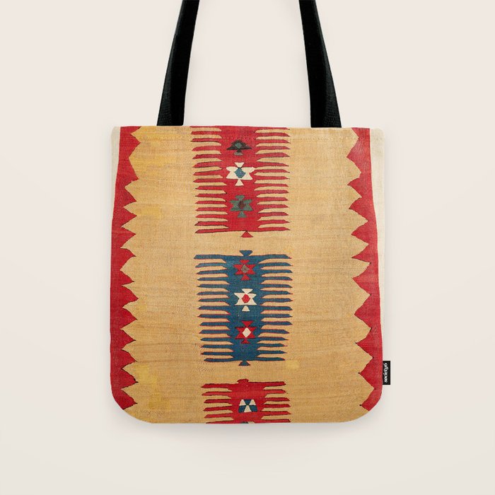 Parmakli Kütahya West Anatolian Kilim Print Tote Bag Gallery Image 1