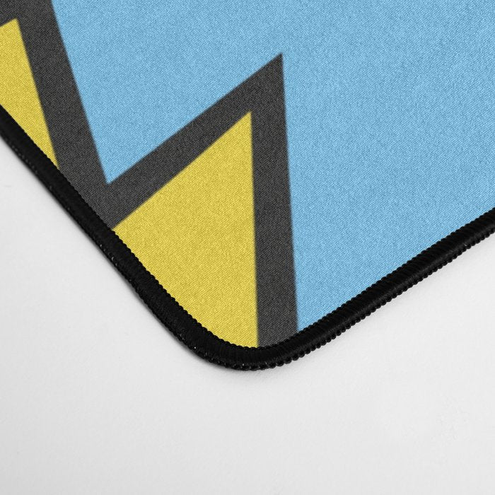 Yellow Lightning Bolt on Bright Blue Desk Mat Gallery Image 4