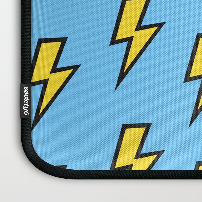 Yellow Lightning Bolt on Bright Blue Laptop Sleeve Gallery Image 3