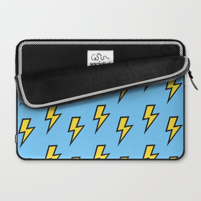 Yellow Lightning Bolt on Bright Blue Laptop Sleeve Gallery Image 2