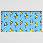 Yellow Lightning Bolt on Bright Blue Desk Mat Gallery Image 3