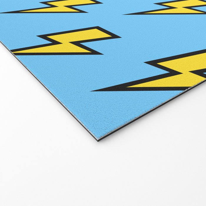 Yellow Lightning Bolt on Bright Blue Welcome Mat Gallery Image 2
