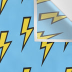 Yellow Lightning Bolt on Bright Blue Wall Tapestry Gallery Image 3