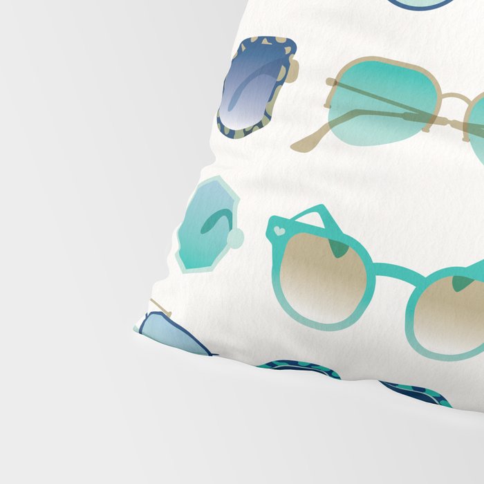 Sunglasses Collection - Turquoise & Navy Palette Pillow Sham Gallery Image 4