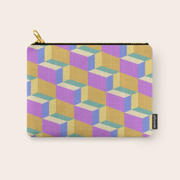 Cuboid Geometric Abstract Shapes Pattern XXVIII Carry All Pouch Gallery Image 1