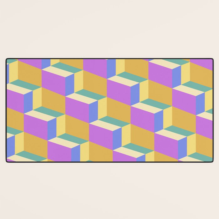 Cuboid Geometric Abstract Shapes Pattern XXVIII Desk Mat Gallery Image 3