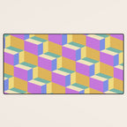 Cuboid Geometric Abstract Shapes Pattern XXVIII Desk Mat Gallery Image 3
