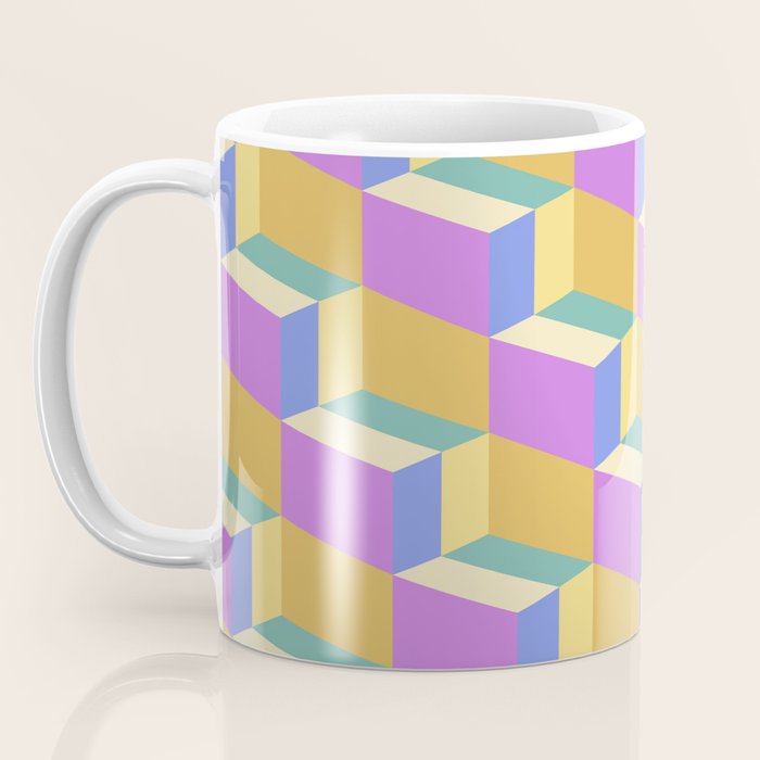 Cuboid Geometric Abstract Shapes Pattern XXVIII Coffee Mug Gallery Image 3