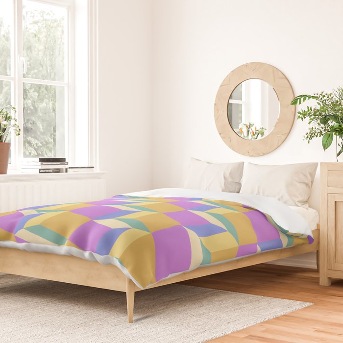 Cuboid Geometric Abstract Shapes Pattern XXVIII Duvet Cover Gallery Image 2