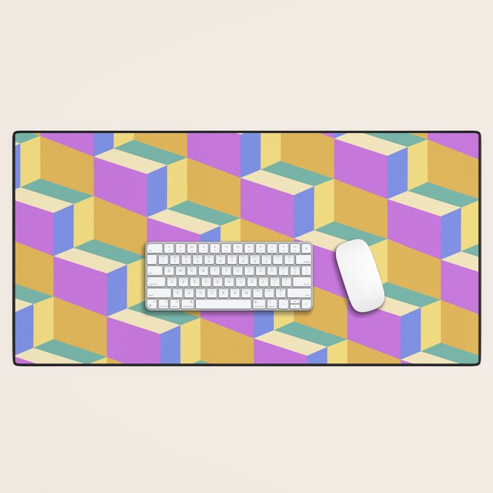 Cuboid Geometric Abstract Shapes Pattern XXVIII Desk Mat Gallery Image 1