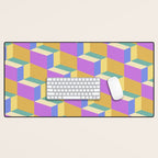 Cuboid Geometric Abstract Shapes Pattern XXVIII Desk Mat Gallery Image 1