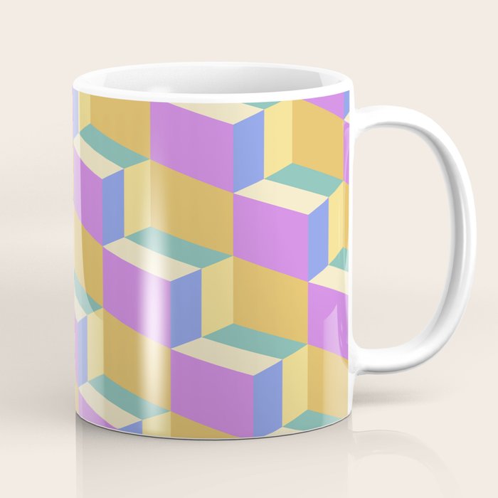 Cuboid Geometric Abstract Shapes Pattern XXVIII Coffee Mug Gallery Image 1