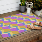 Cuboid Geometric Abstract Shapes Pattern XXVIII Outdoor Rug Gallery Image 2