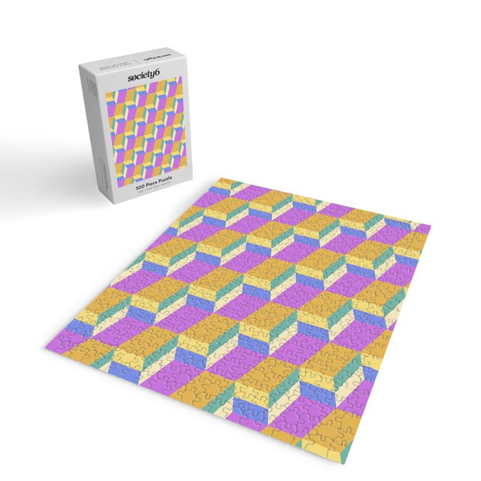 Cuboid Geometric Abstract Shapes Pattern XXVIII Jigsaw Puzzle Gallery Image 2