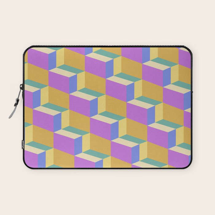 Cuboid Geometric Abstract Shapes Pattern XXVIII Laptop Sleeve Gallery Image 1
