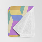 Cuboid Geometric Abstract Shapes Pattern XXVIII Throw Blanket Gallery Image 3