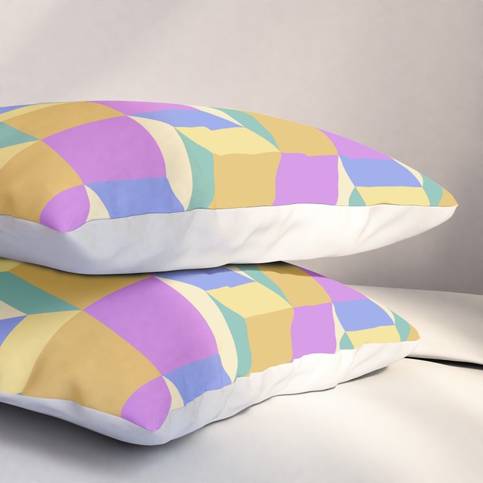 Cuboid Geometric Abstract Shapes Pattern XXVIII Pillow Sham Gallery Image 3