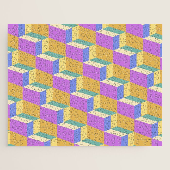 Cuboid Geometric Abstract Shapes Pattern XXVIII Jigsaw Puzzle Gallery Image 1