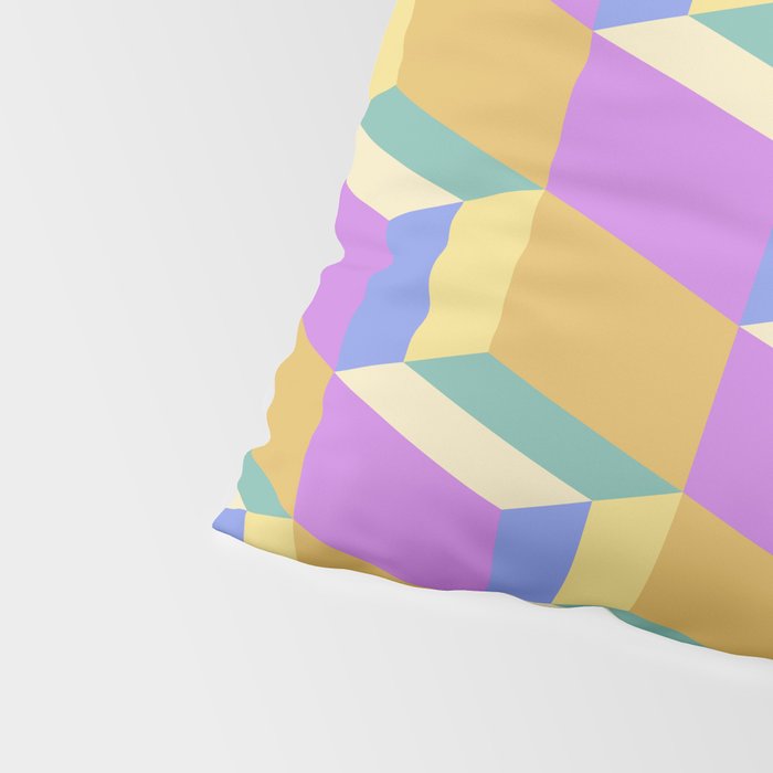 Cuboid Geometric Abstract Shapes Pattern XXVIII Pillow Sham Gallery Image 4