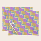 Cuboid Geometric Abstract Shapes Pattern XXVIII Placemat Gallery Image 1
