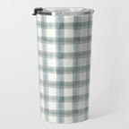watercolor plaid - muted blue Travel Mug Gallery Image 3