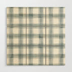 watercolor plaid - muted blue Wood Wall Art Gallery Image 1