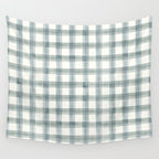 watercolor plaid - muted blue Wall Tapestry Gallery Image 4