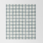 watercolor plaid - muted blue Throw Blanket Gallery Image 2