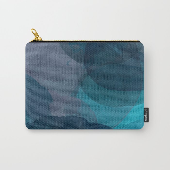 Abstract Watercolor Circles in Ombre Blue Carry All Pouch Gallery Image 1