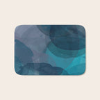 Abstract Watercolor Circles in Ombre Blue Bath Mat Gallery Image 1