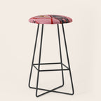 Traditional Pink Moroccan Rug Artwork Stool Gallery Image 1