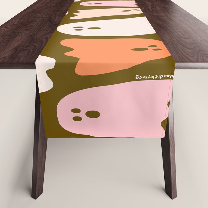 Ghost Print in Green Table Runner Gallery Image 1